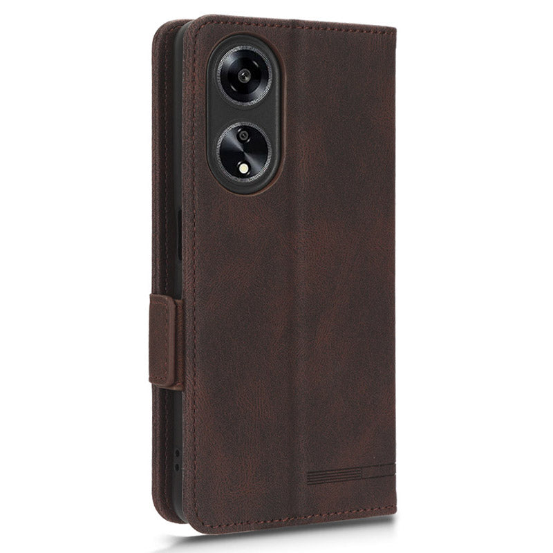 For Oppo A1 5G Wallet Stand Cover Hardware Decor Anti-scratch PU Leather Phone Case