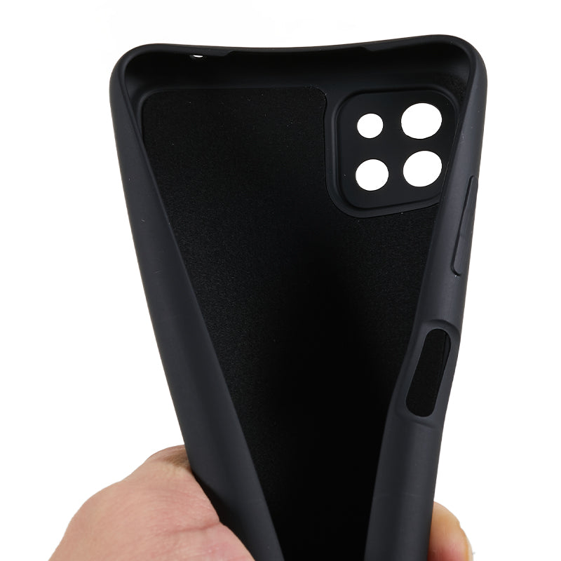 For Samsung Galaxy A22 5G (EU Version) Fiber Lining Rubberized TPU Cover Drop Resistant Phone Case