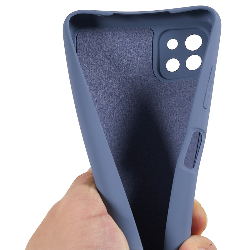 For Samsung Galaxy A22 5G (EU Version) Fiber Lining Rubberized TPU Cover Drop Resistant Phone Case