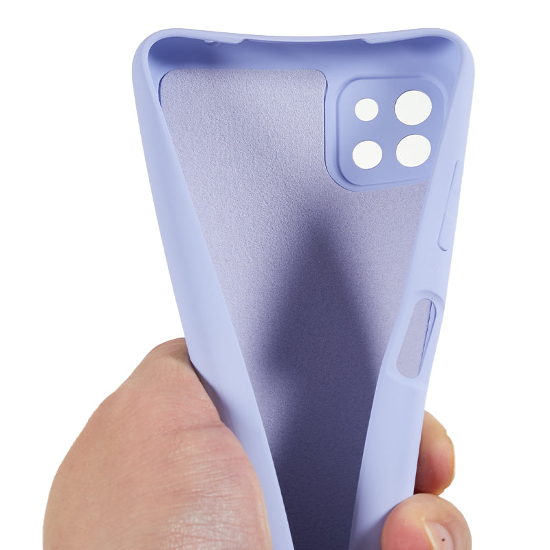 For Samsung Galaxy A22 5G (EU Version) Fiber Lining Rubberized TPU Cover Drop Resistant Phone Case