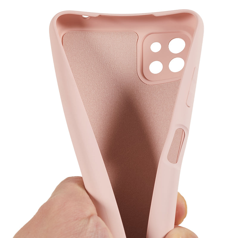 For Samsung Galaxy A22 5G (EU Version) Fiber Lining Rubberized TPU Cover Drop Resistant Phone Case