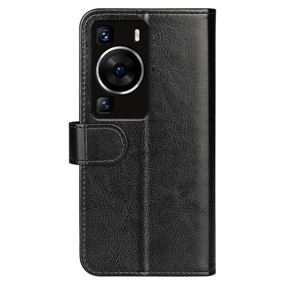 Crazy Horse Texture Phone Case for Huawei P60 , PU Leather+TPU Wallet Stand Phone Cover
