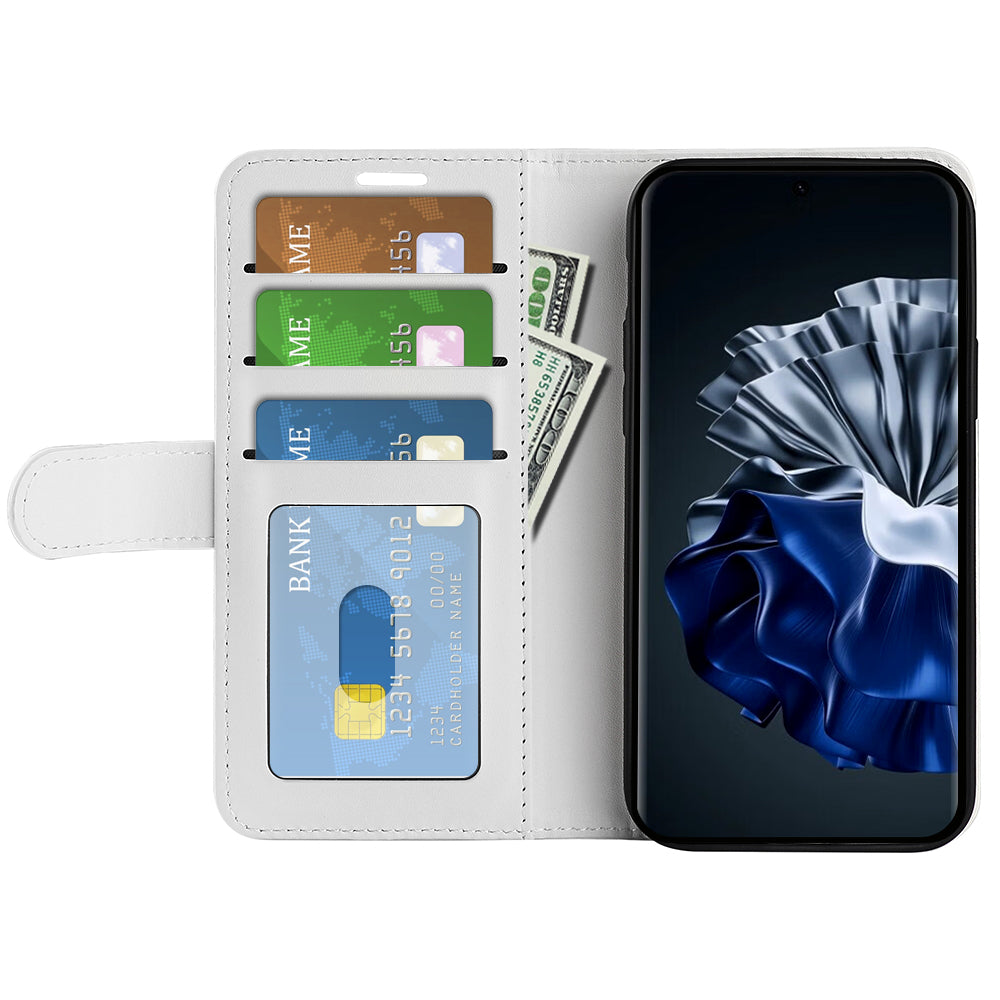 Crazy Horse Texture Phone Case for Huawei P60 , PU Leather+TPU Wallet Stand Phone Cover