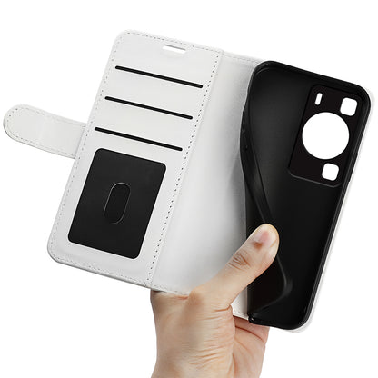 Crazy Horse Texture Phone Case for Huawei P60 , PU Leather+TPU Wallet Stand Phone Cover