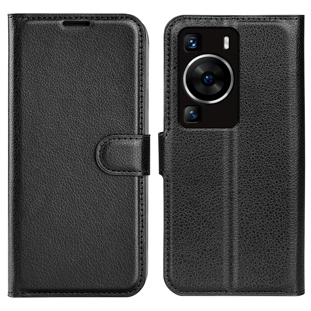For Huawei P60 PU Leather Phone Stand Case Litchi Texture Wallet Phone Cover