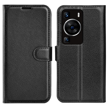 For Huawei P60 PU Leather Phone Stand Case Litchi Texture Wallet Phone Cover