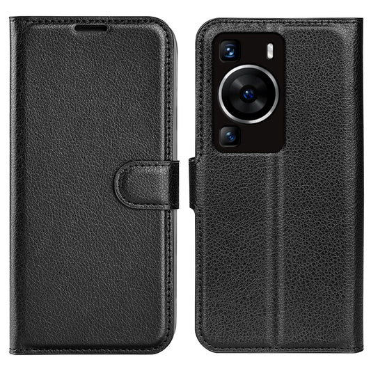 For Huawei P60 PU Leather Phone Stand Case Litchi Texture Wallet Phone Cover