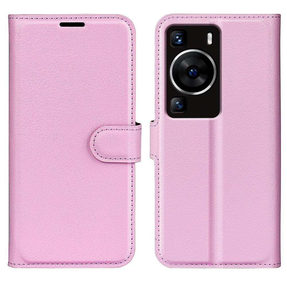 For Huawei P60 PU Leather Phone Stand Case Litchi Texture Wallet Phone Cover