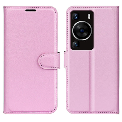 For Huawei P60 PU Leather Phone Stand Case Litchi Texture Wallet Phone Cover