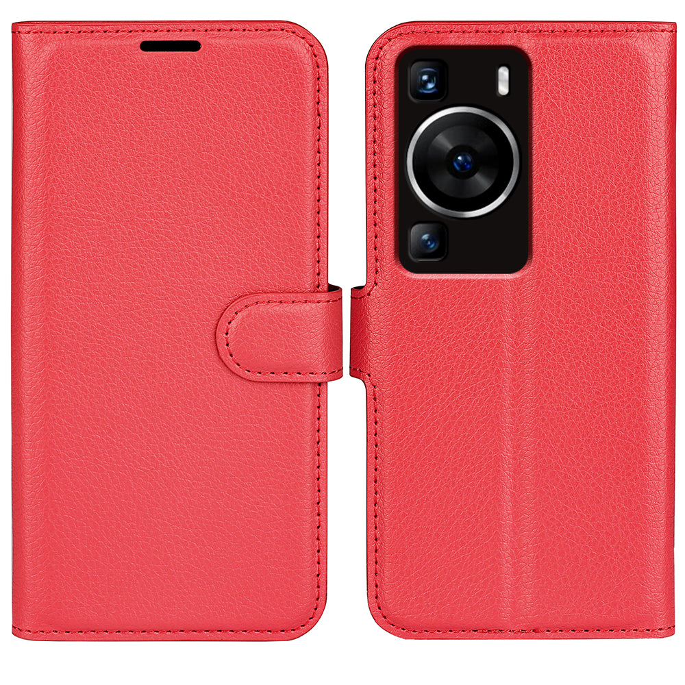 For Huawei P60 PU Leather Phone Stand Case Litchi Texture Wallet Phone Cover