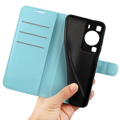 For Huawei P60 PU Leather Phone Stand Case Litchi Texture Wallet Phone Cover