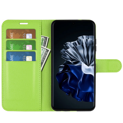For Huawei P60 PU Leather Phone Stand Case Litchi Texture Wallet Phone Cover
