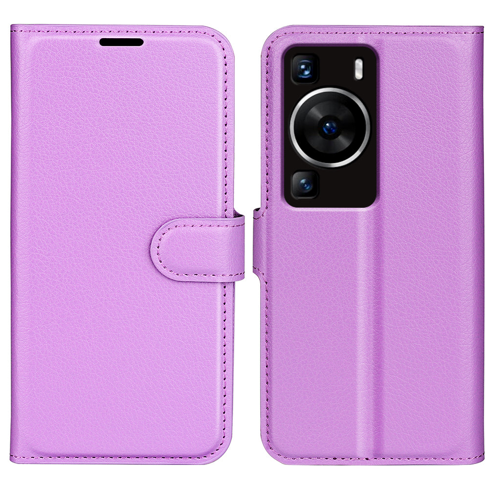 For Huawei P60 PU Leather Phone Stand Case Litchi Texture Wallet Phone Cover