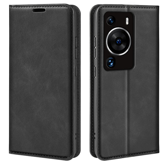 For Huawei P60 Pro Skin-touch Leather Phone Wallet Case Folio Flip Stand Phone Cover