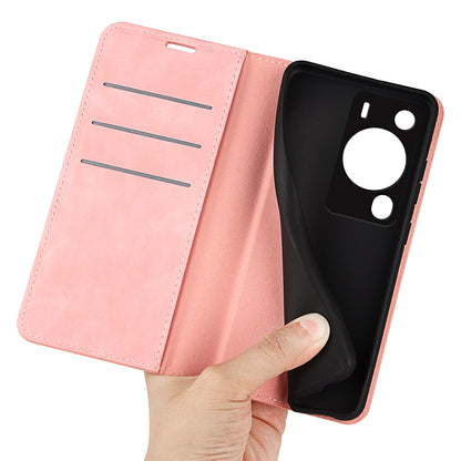 For Huawei P60 Pro Skin-touch Leather Phone Wallet Case Folio Flip Stand Phone Cover