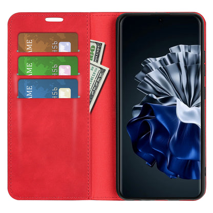 For Huawei P60 Pro Skin-touch Leather Phone Wallet Case Folio Flip Stand Phone Cover