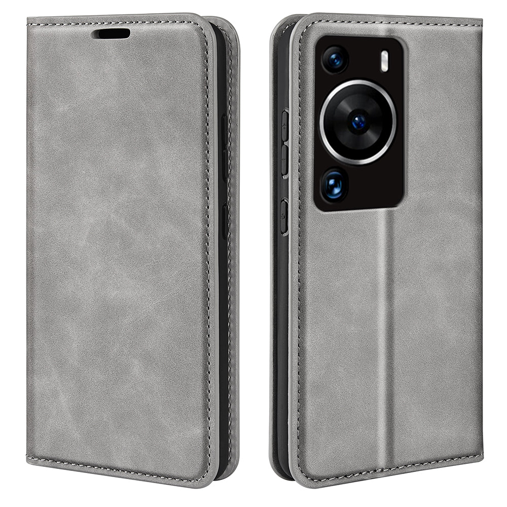 For Huawei P60 Pro Skin-touch Leather Phone Wallet Case Folio Flip Stand Phone Cover