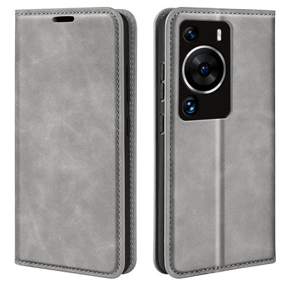 For Huawei P60 Pro Skin-touch Leather Phone Wallet Case Folio Flip Stand Phone Cover