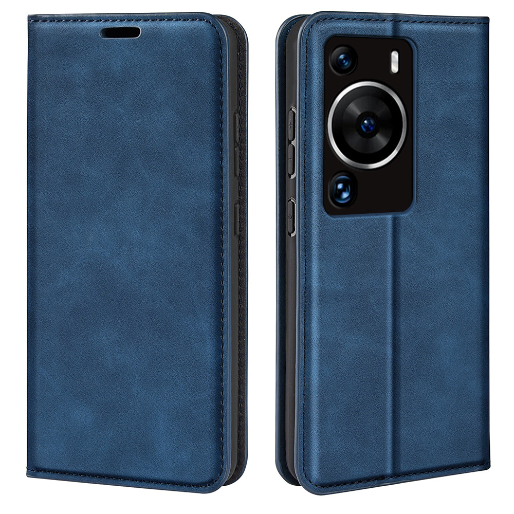 For Huawei P60 Pro Skin-touch Leather Phone Wallet Case Folio Flip Stand Phone Cover