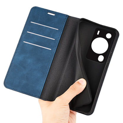 For Huawei P60 Pro Skin-touch Leather Phone Wallet Case Folio Flip Stand Phone Cover