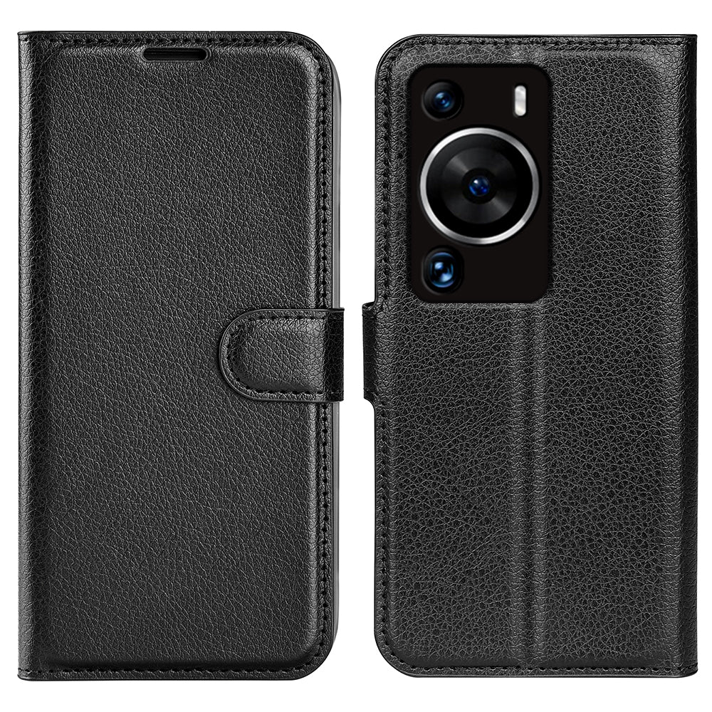 For Huawei P60 Pro Litchi Texture Phone Leather Case Wallet Stand Anti-drop Phone Cover