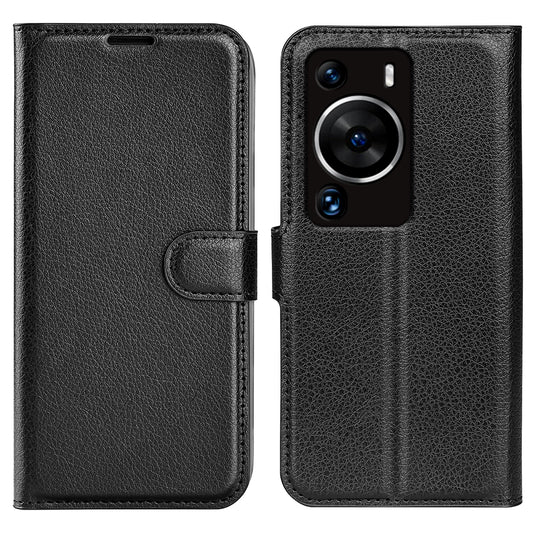 For Huawei P60 Pro Litchi Texture Phone Leather Case Wallet Stand Anti-drop Phone Cover