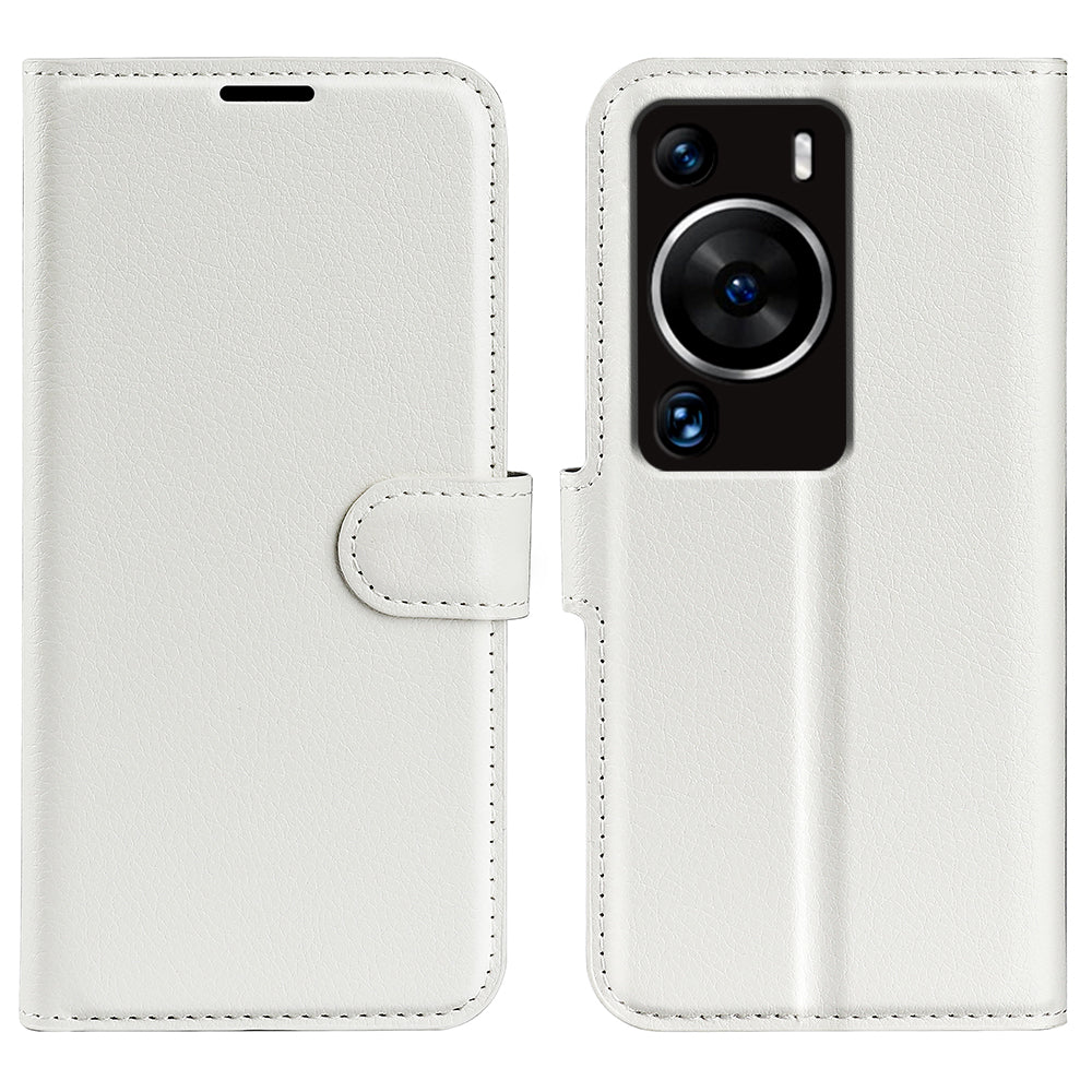 For Huawei P60 Pro Litchi Texture Phone Leather Case Wallet Stand Anti-drop Phone Cover