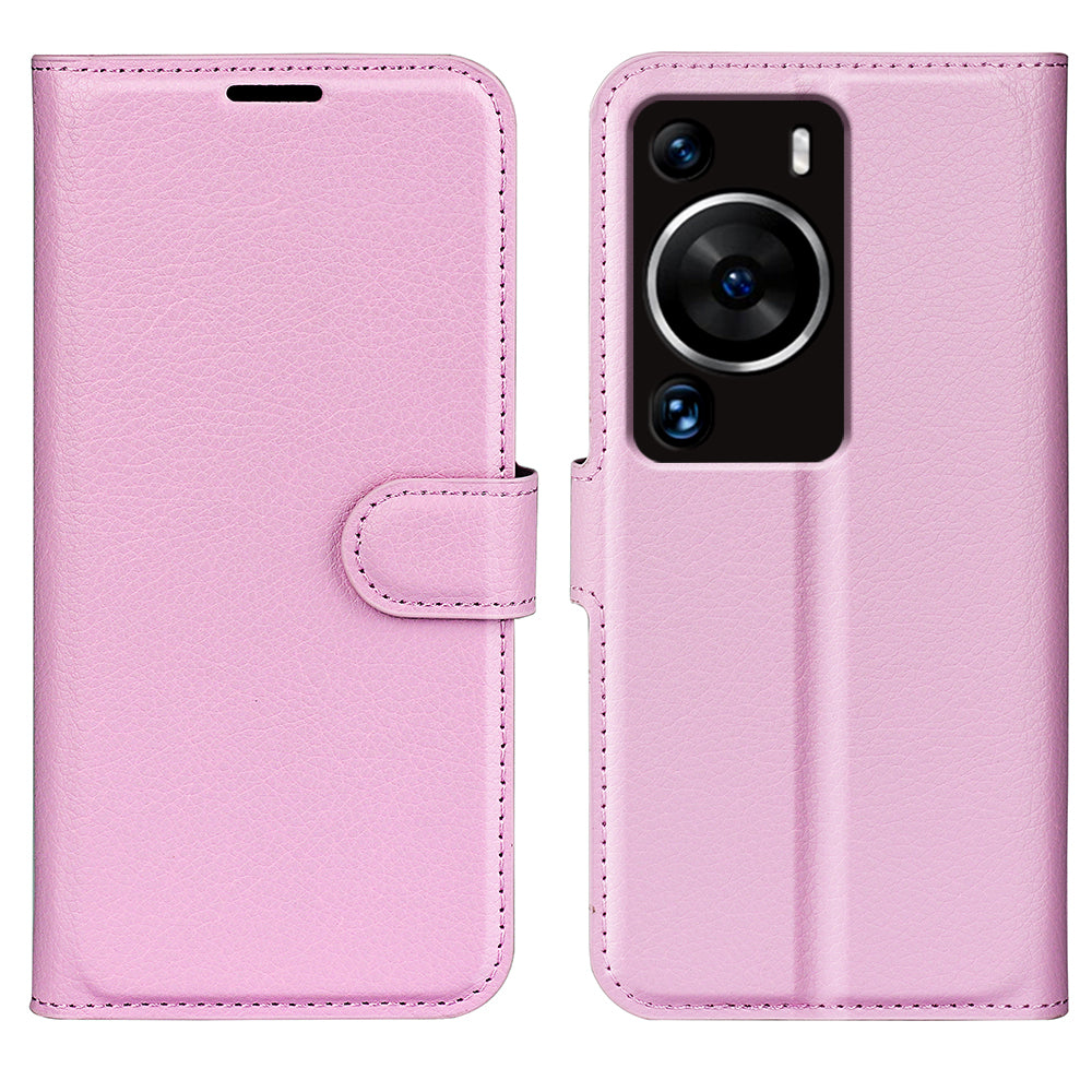 For Huawei P60 Pro Litchi Texture Phone Leather Case Wallet Stand Anti-drop Phone Cover