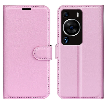 For Huawei P60 Pro Litchi Texture Phone Leather Case Wallet Stand Anti-drop Phone Cover