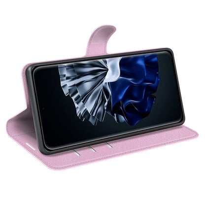 For Huawei P60 Pro Litchi Texture Phone Leather Case Wallet Stand Anti-drop Phone Cover