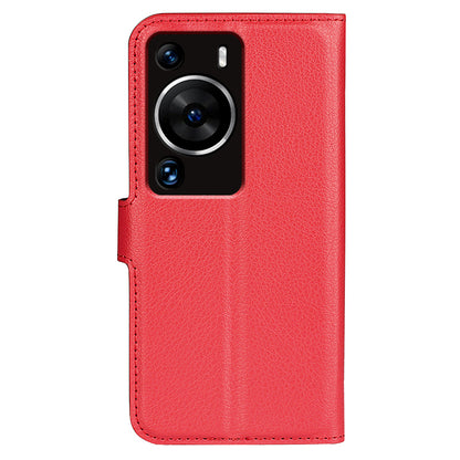 For Huawei P60 Pro Litchi Texture Phone Leather Case Wallet Stand Anti-drop Phone Cover