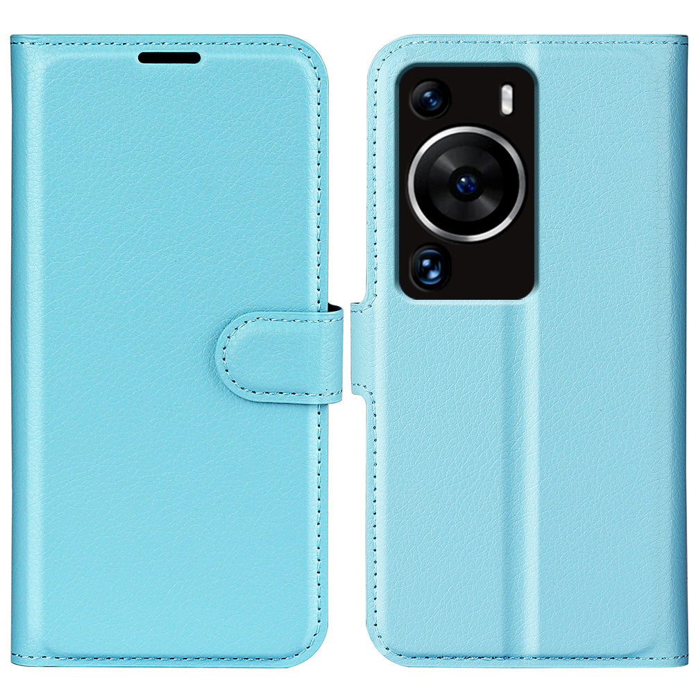 For Huawei P60 Pro Litchi Texture Phone Leather Case Wallet Stand Anti-drop Phone Cover