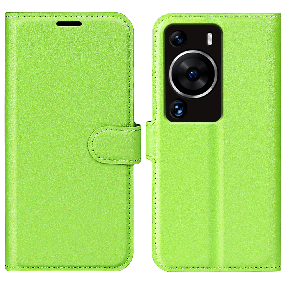 For Huawei P60 Pro Litchi Texture Phone Leather Case Wallet Stand Anti-drop Phone Cover