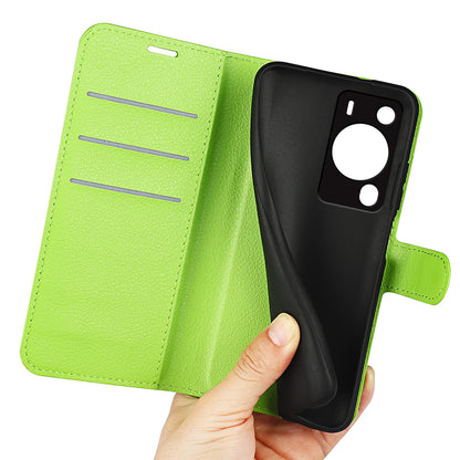 For Huawei P60 Pro Litchi Texture Phone Leather Case Wallet Stand Anti-drop Phone Cover