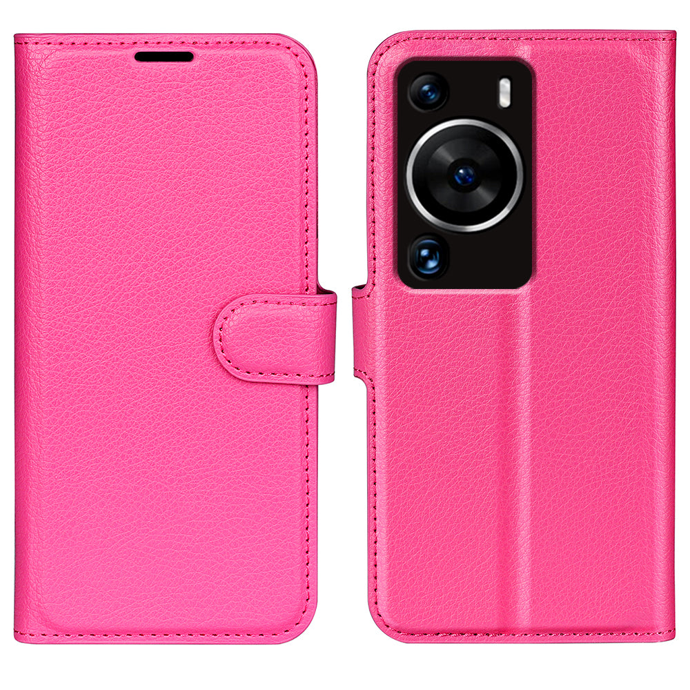 For Huawei P60 Pro Litchi Texture Phone Leather Case Wallet Stand Anti-drop Phone Cover