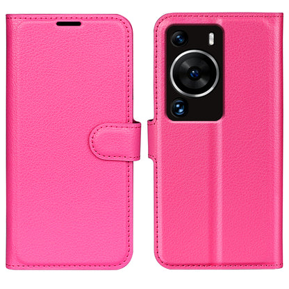 For Huawei P60 Pro Litchi Texture Phone Leather Case Wallet Stand Anti-drop Phone Cover