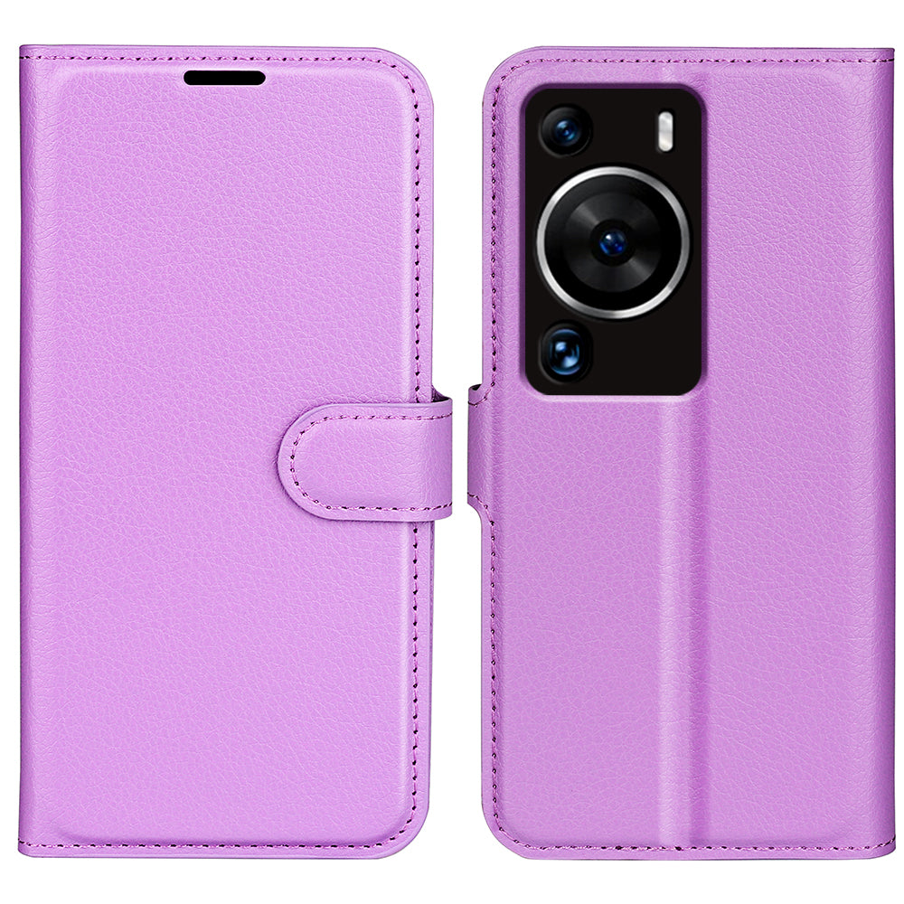 For Huawei P60 Pro Litchi Texture Phone Leather Case Wallet Stand Anti-drop Phone Cover