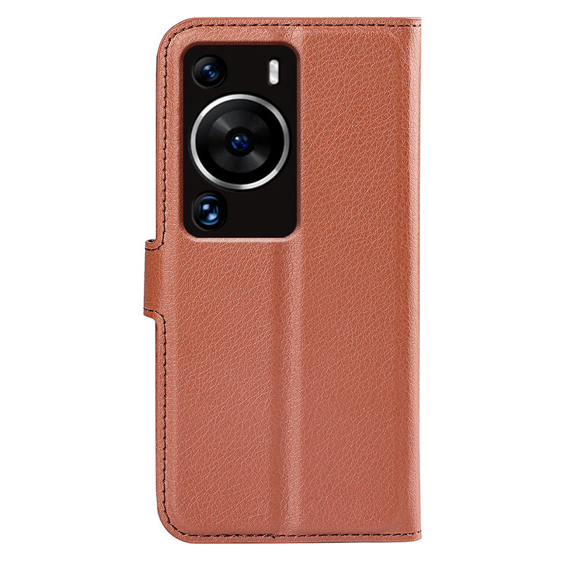 For Huawei P60 Pro Litchi Texture Phone Leather Case Wallet Stand Anti-drop Phone Cover