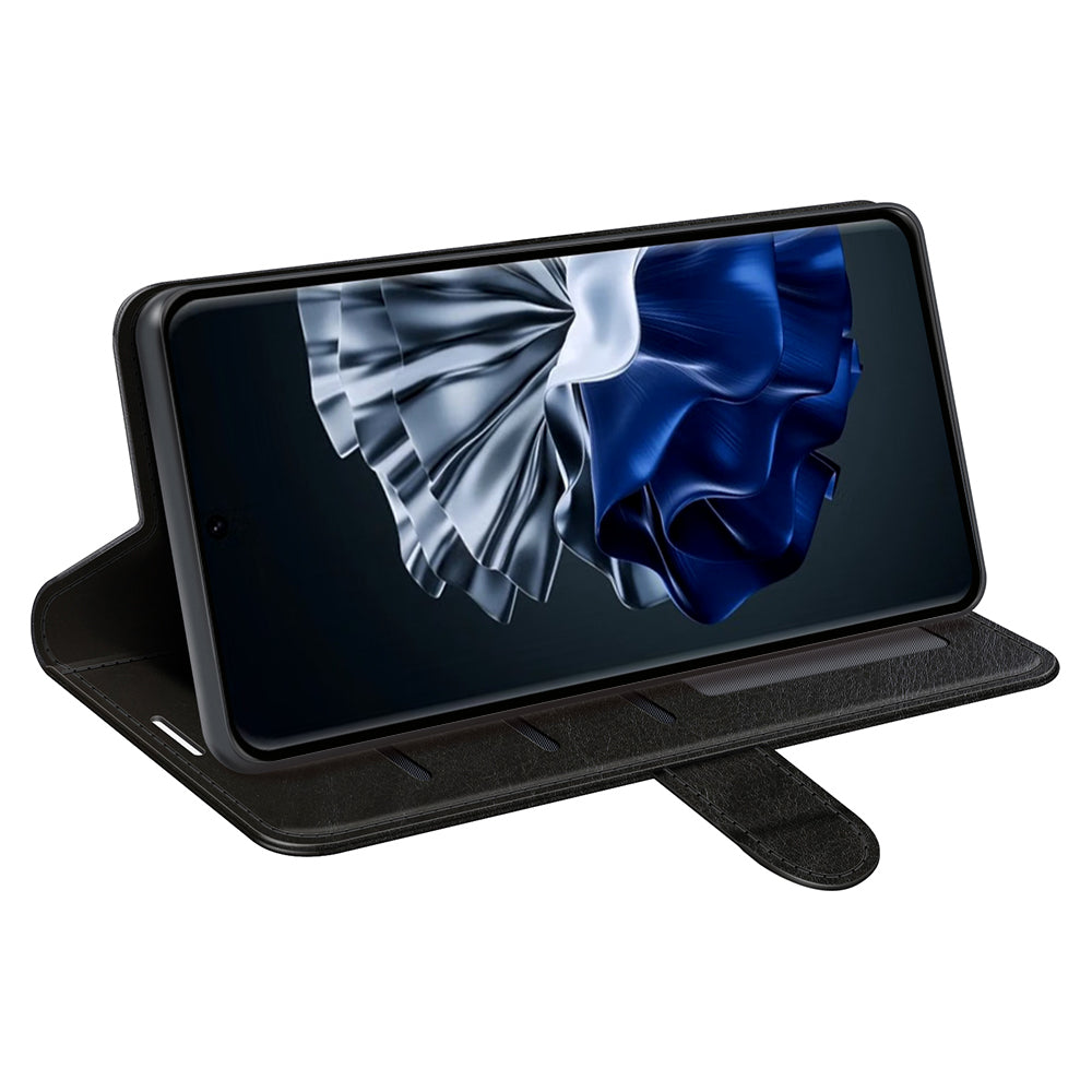 For Huawei P60 Pro PU Leather Wallet Case Crazy Horse Texture Foldable Stand Phone Cover