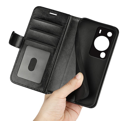 For Huawei P60 Pro PU Leather Wallet Case Crazy Horse Texture Foldable Stand Phone Cover