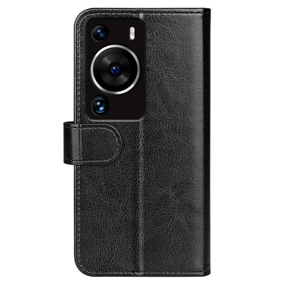 For Huawei P60 Pro PU Leather Wallet Case Crazy Horse Texture Foldable Stand Phone Cover