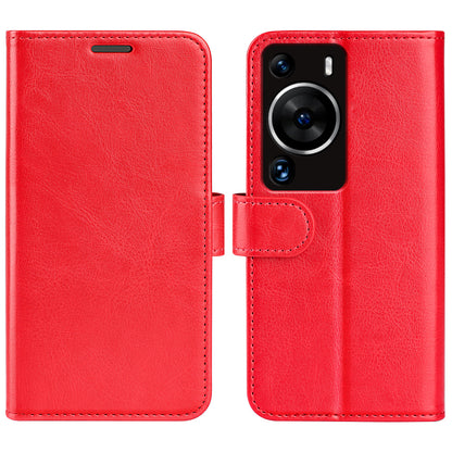 For Huawei P60 Pro PU Leather Wallet Case Crazy Horse Texture Foldable Stand Phone Cover