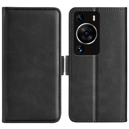 For Huawei P60 Pro PU Leather Case Calf Texture Stand Wallet Phone Cover