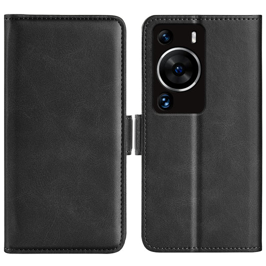 For Huawei P60 Pro PU Leather Case Calf Texture Stand Wallet Phone Cover
