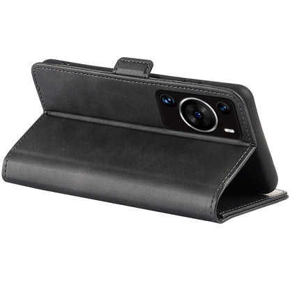 For Huawei P60 Pro PU Leather Case Calf Texture Stand Wallet Phone Cover