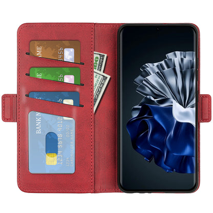 For Huawei P60 Pro PU Leather Case Calf Texture Stand Wallet Phone Cover