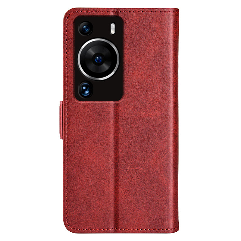 For Huawei P60 Pro PU Leather Case Calf Texture Stand Wallet Phone Cover