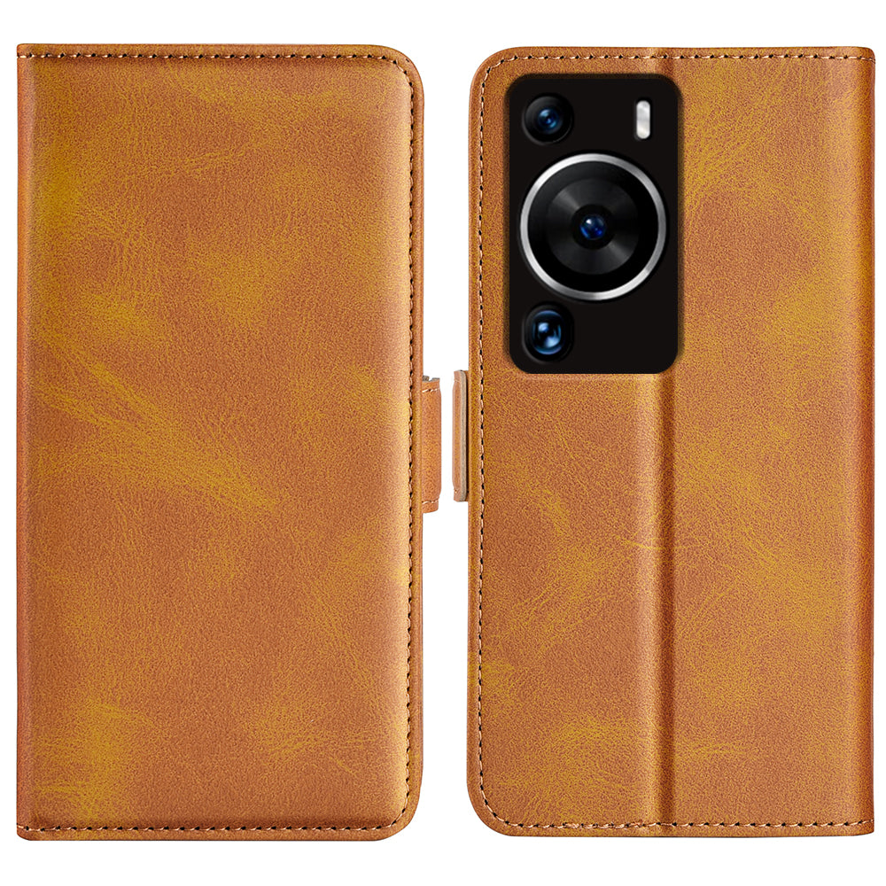 For Huawei P60 Pro PU Leather Case Calf Texture Stand Wallet Phone Cover