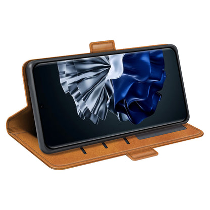 For Huawei P60 Pro PU Leather Case Calf Texture Stand Wallet Phone Cover