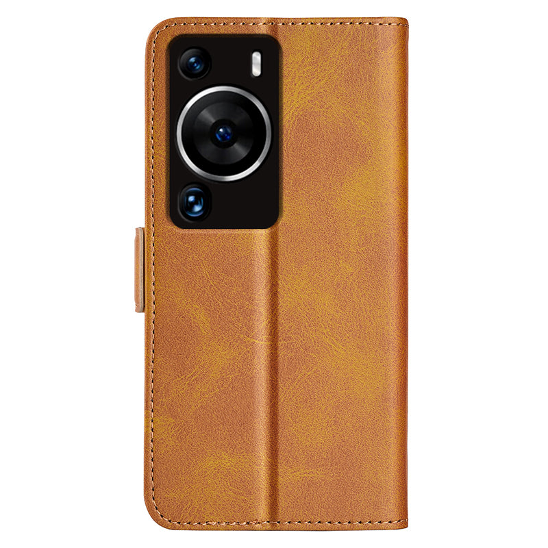 For Huawei P60 Pro PU Leather Case Calf Texture Stand Wallet Phone Cover